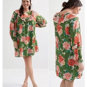 FARM Rio S Elinor Dress Garden Floral Ruffle Grandma Chic Party